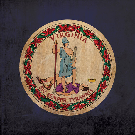 Virginia Flag (23"W x 23"H Wooden Print)