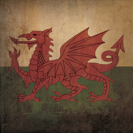 Wales Flag (23"W x 23"H Wooden Print)