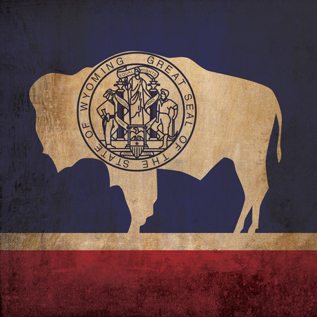 Wyoming Flag (23"W x 23"H Wooden Print)