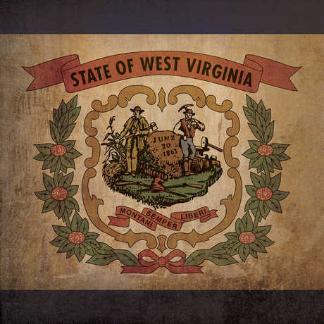 West Virginia Flag (23"W x 23"H Wooden Print)