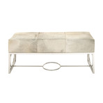 Western Traditional Cowhide Bench (Natural Blanced)