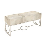 Western Traditional Cowhide Bench (Natural Blanced)