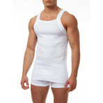 Square Neck Tank // White // Pack of 3 (M)