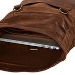 Walnut Hill Leather Roll Top Backpack // Dark Brown