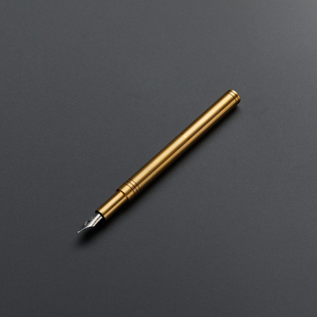 Tiny Pocket Fountain Pen // Raw Brass (Fine)