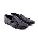 Damat Perforated Double Strap Loafer // Black (Euro: 39)