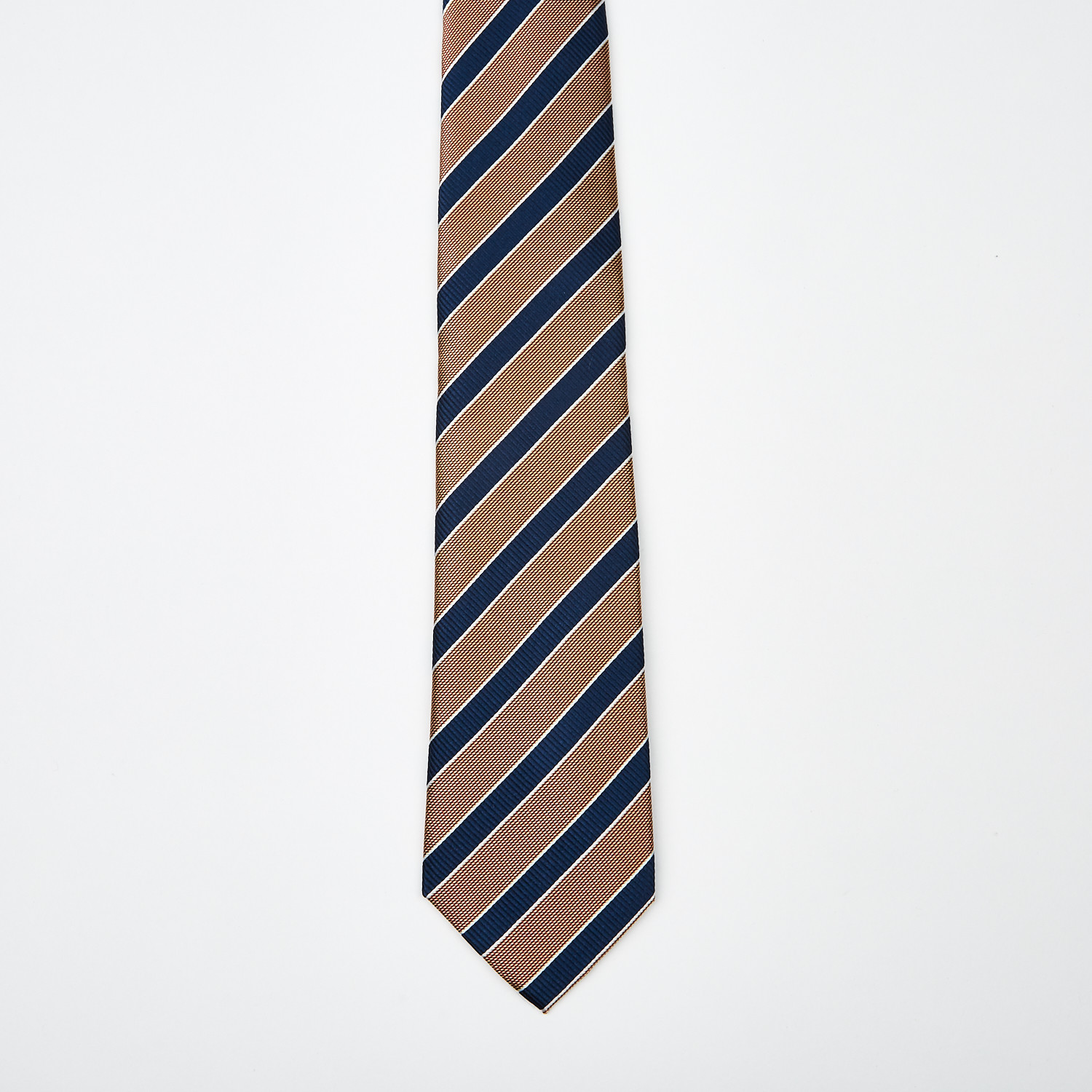 Timeo Classic Striped Tie // Gold + Blue - Yves Saint Laurent - Touch ...