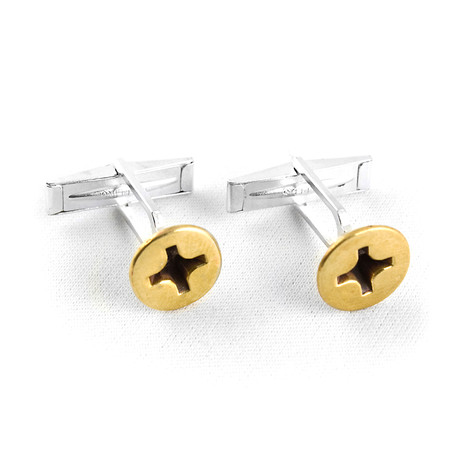 Brass Phillips Screw Head Cufflinks