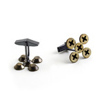 Screw X Cufflinks (Bronze)