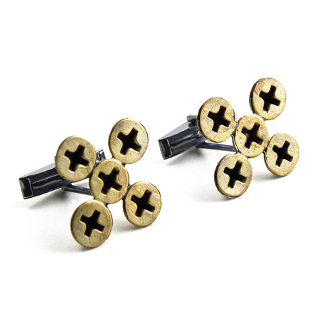 Screw X Cufflinks (Bronze)