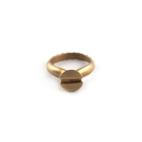 Bronze Screw Ring // Flat Head (Size 4)