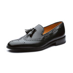 Leather Wingtip Tassel Loafer // Black (US: 12)