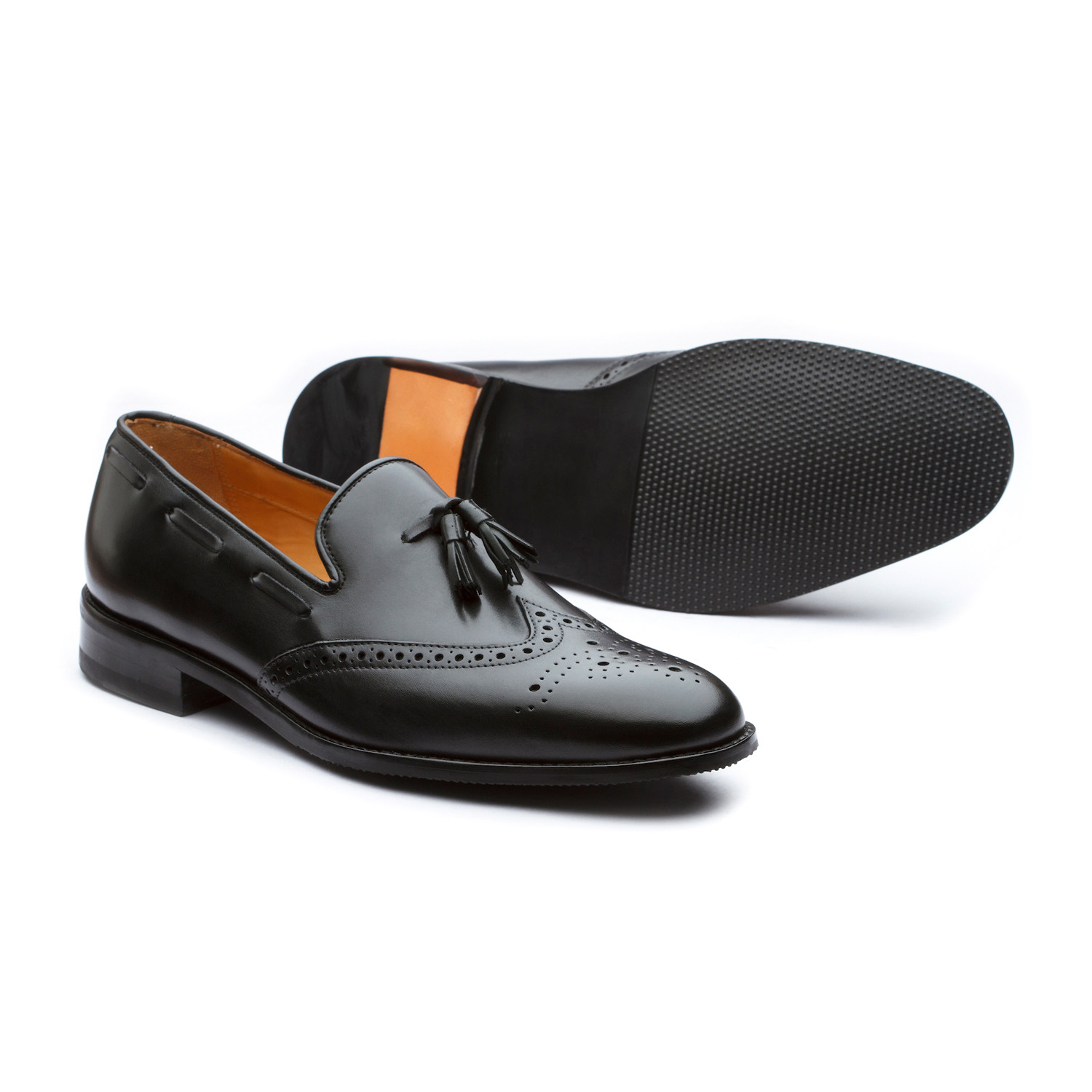 Leather Wingtip Tassel Loafer // Black (US: 12) - Dapper Shoes Co ...