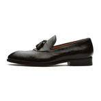 Crocodile Embossed Tassel Loafer // Black (US: 7)