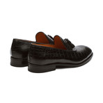 Crocodile Embossed Tassel Loafer // Black (US: 10)