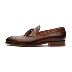 Crocodile Embossed Tassel Loafer // Brown (US: 10)