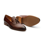 Crocodile Embossed Tassel Loafer // Brown (US: 10)