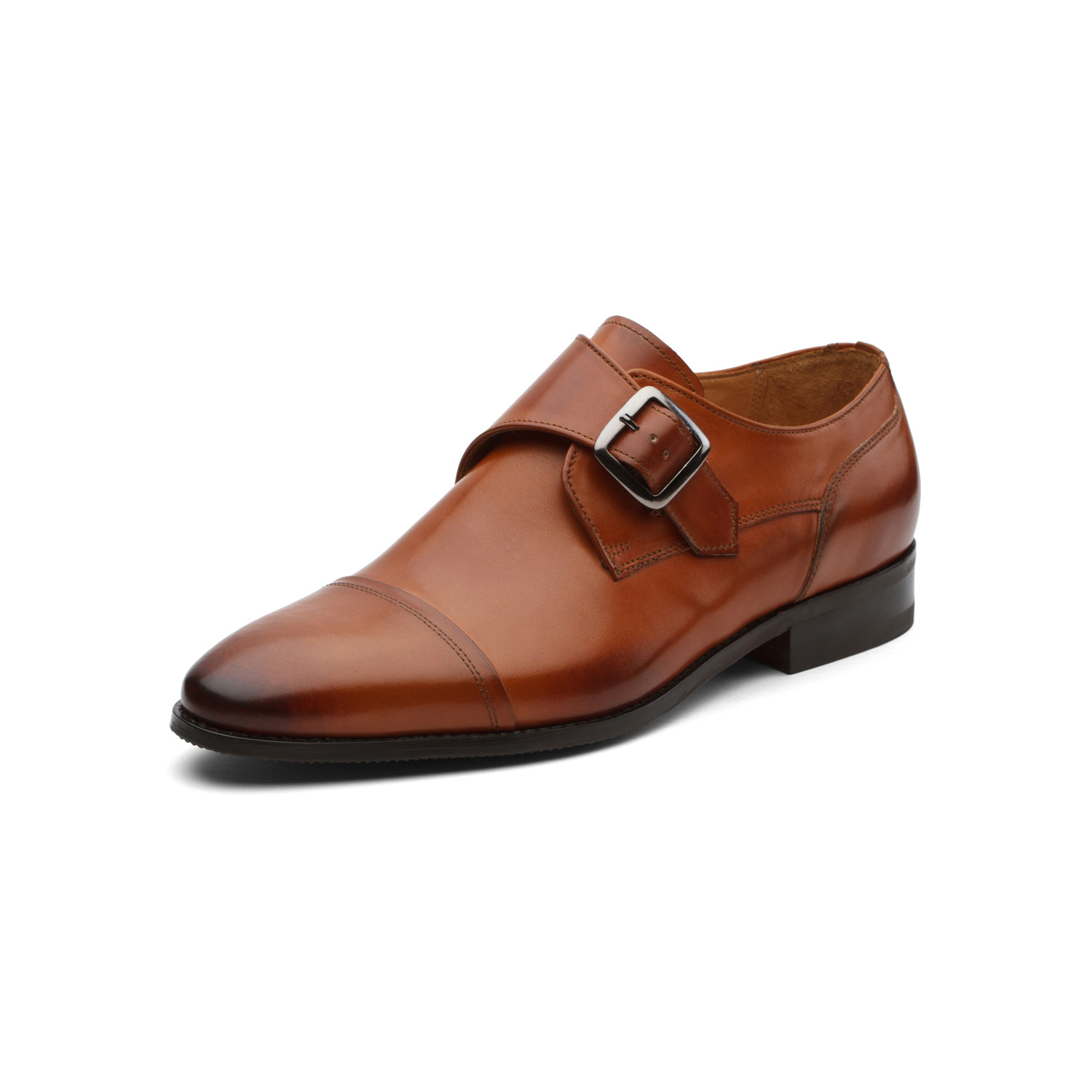 William Leather Monkstrap // Dark Cognac (US: 7) - Dapper Shoes Co ...