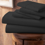Urban Loft™ Premium Ultra Soft Bed Sheets // 6 Piece Set // Black (Twin)