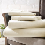 Urban Loft™ Luxury Soft Checkered Bed Sheets // 4 Piece Set // Cream (Twin)