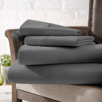 Urban Loft™ Luxury Soft Checkered Bed Sheets // 4 Piece Set // Gray (Twin)