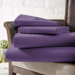 Urban Loft™ Luxury Soft Checkered Bed Sheets // 4 Piece Set // Purple (Twin)