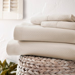 Urban Loft™ Luxury Soft Chevron Bed Sheets // 4 Piece Set // Cream (Twin)