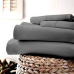 Urban Loft™ Luxury Soft Chevron Bed Sheets // 4 Piece Set // Gray (California King)
