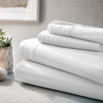 Urban Loft™ Luxury Soft Striped Bed Sheets // 4 Piece Set // White (Twin)