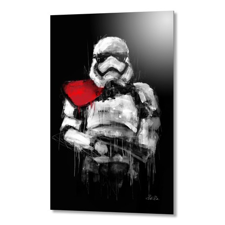 Trooper // White + Red // Aluminum Print (16"W x 24"H x 0.2"D)