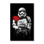 Trooper // White + Red // Stretched Canvas (16"W x 24"H x 1.5"D)