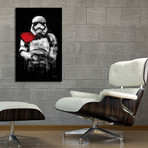 Trooper // White + Red // Stretched Canvas (16"W x 24"H x 1.5"D)