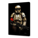 Trooper // Tan + Red // Stretched Canvas (16"W x 24"H x 1.5"D)