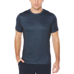 Slim Fit Geometric Performance T-Shirt // Eclipse (S)