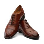 Weir Panelled Leather Oxford // Dark Cognac (US: 8)