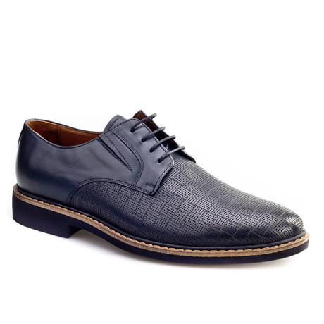 Woven Plain Toe Derby // Dark Blue (Euro: 39)