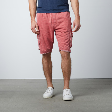 Burnout Fleece Shorts // Red (S)