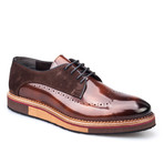 Medallion Two-Tone Wing-Tip Derby // Light Brown (Euro: 40)