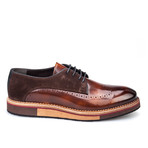 Medallion Two-Tone Wing-Tip Derby // Light Brown (Euro: 40)