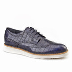 Croc Wing-Tip Derby // Dark Blue (Euro: 40)