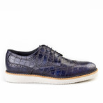 Croc Wing-Tip Derby // Dark Blue (Euro: 40)