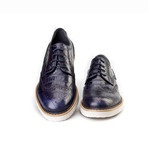 Croc Wing-Tip Derby // Dark Blue (Euro: 40)