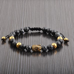 Buddha Beaded Bracelet // Yellow + Black