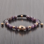 Amethyst Skull Bead Bracelet