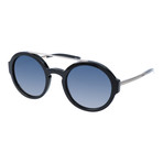 Top Bar Thick Circle Sunglasses // Black + Silver