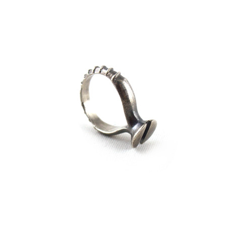 Silver Screw Ring // Flat Head (Size 4)