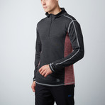 Hook Fitness Tech Pullover // Black + Red (M)