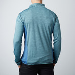 Hook Fitness Tech Pullover // Turquoise + Blue (M)