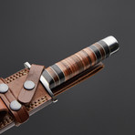 Deimos Stacked Leather Short Tanto Sword