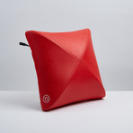 Luxury Shiatsu V-Spring Heated Massage Pillow // Red